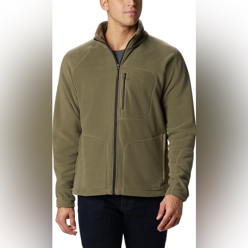 Columbia Men's Olive Jacket Fast Trek II Full Zip Fleece size large